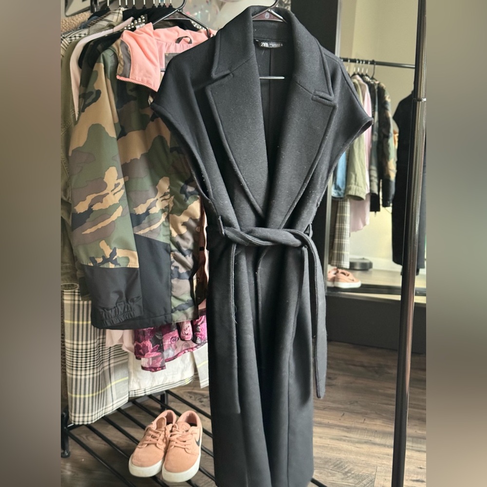 Zara long wool vest size XS